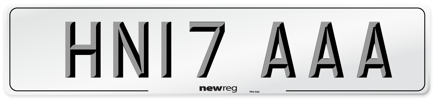 HN17 AAA Number Plate from New Reg